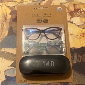 Rae Dunn 0.00 Blue Light Blocking Reading Glasses Set